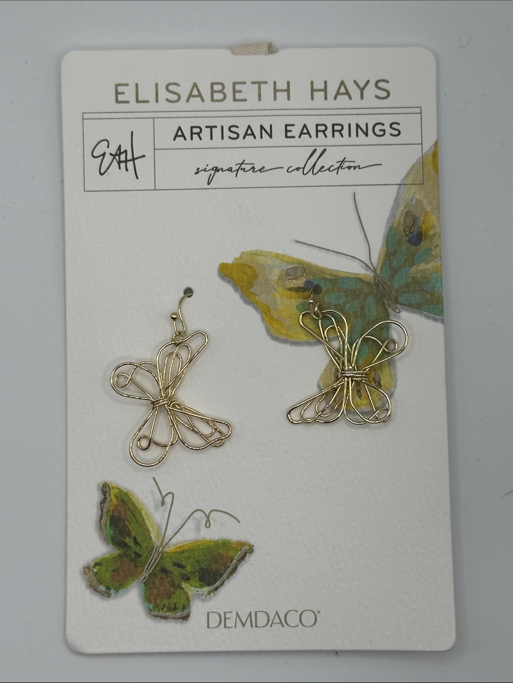 Demdaco Gold Dipped Curved Wire Earrings